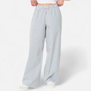 Hollister Wide Leg Sleep Pants Women M Striped Cotton Blend